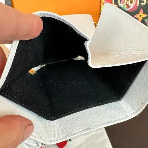 BALENCIAGA Graffiti leather compact wallet wristlet with keychain charm - Picture 11 of 14